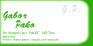 gabor pako business card